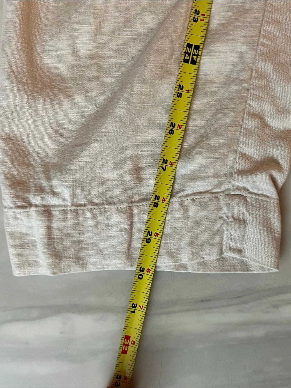 LOFT Outlet High Rise Straight Linen Blend Tan Pants Womens M